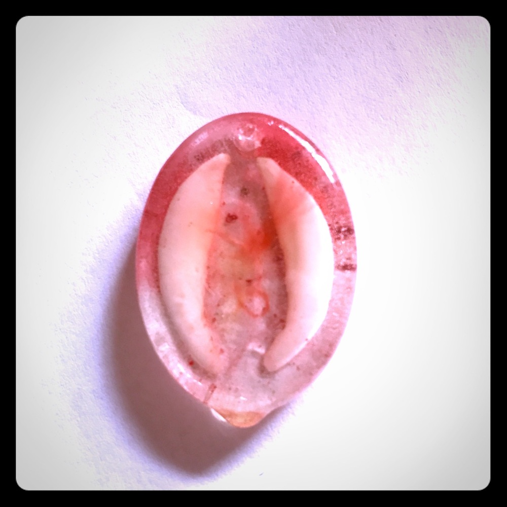 Vampire fox tooth resin necklace handmade